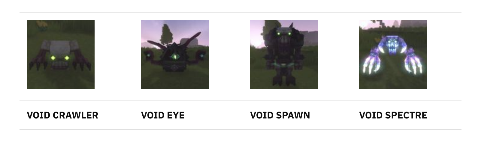 Void monsters recognition image